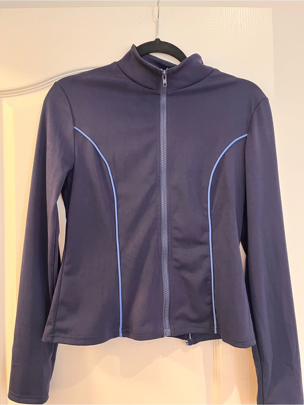 Retro Navy Blue Yoga Jacket